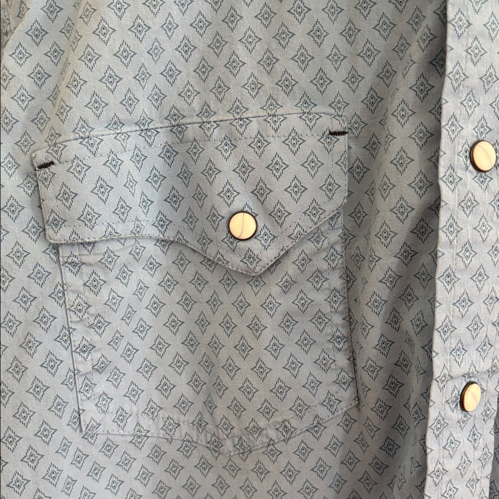 Rafter Men's Western Blue Button Down Shirt - Picture 4 of 10